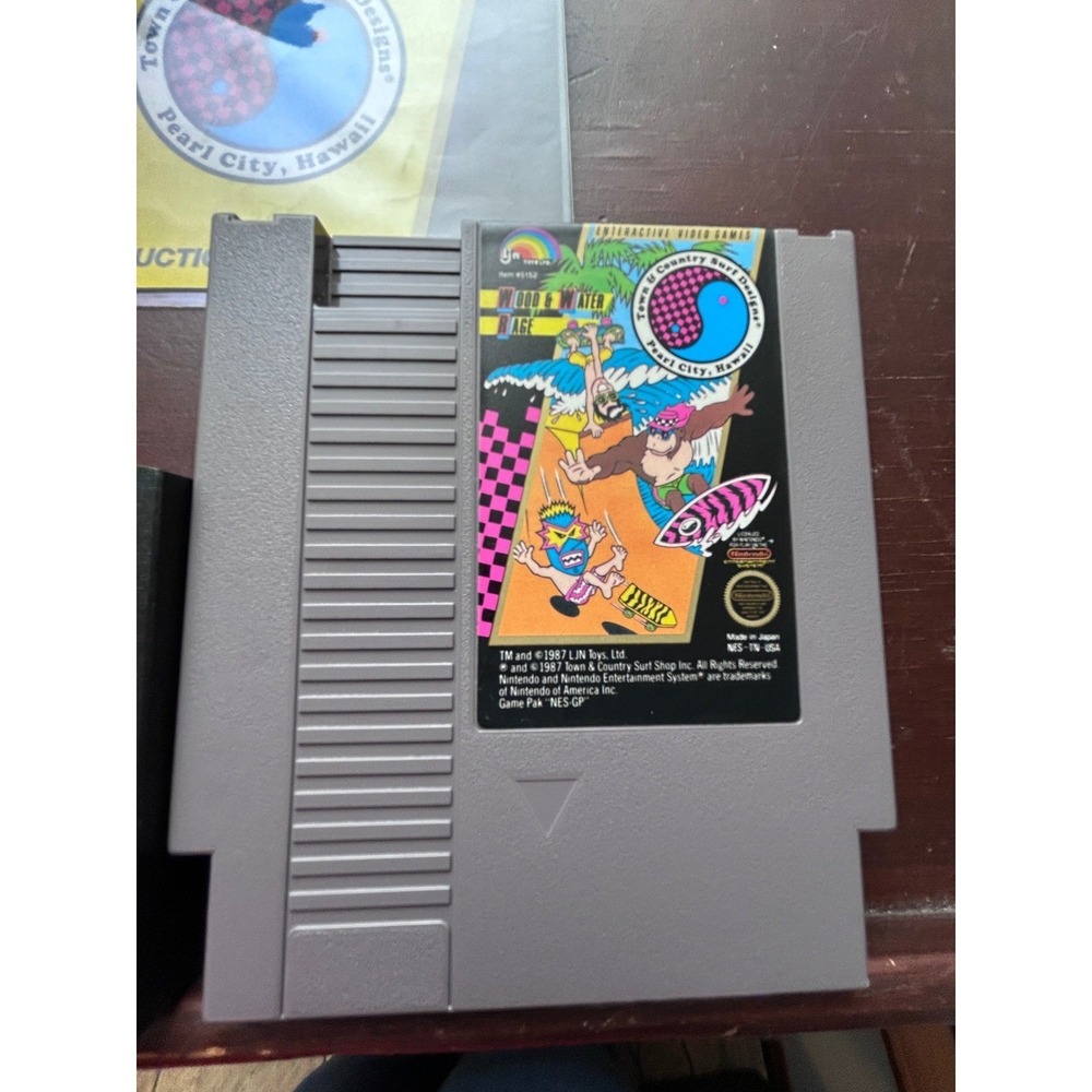 Town & Country Surf Designs Wood & Water Rage Nintendo NES Game with Manual